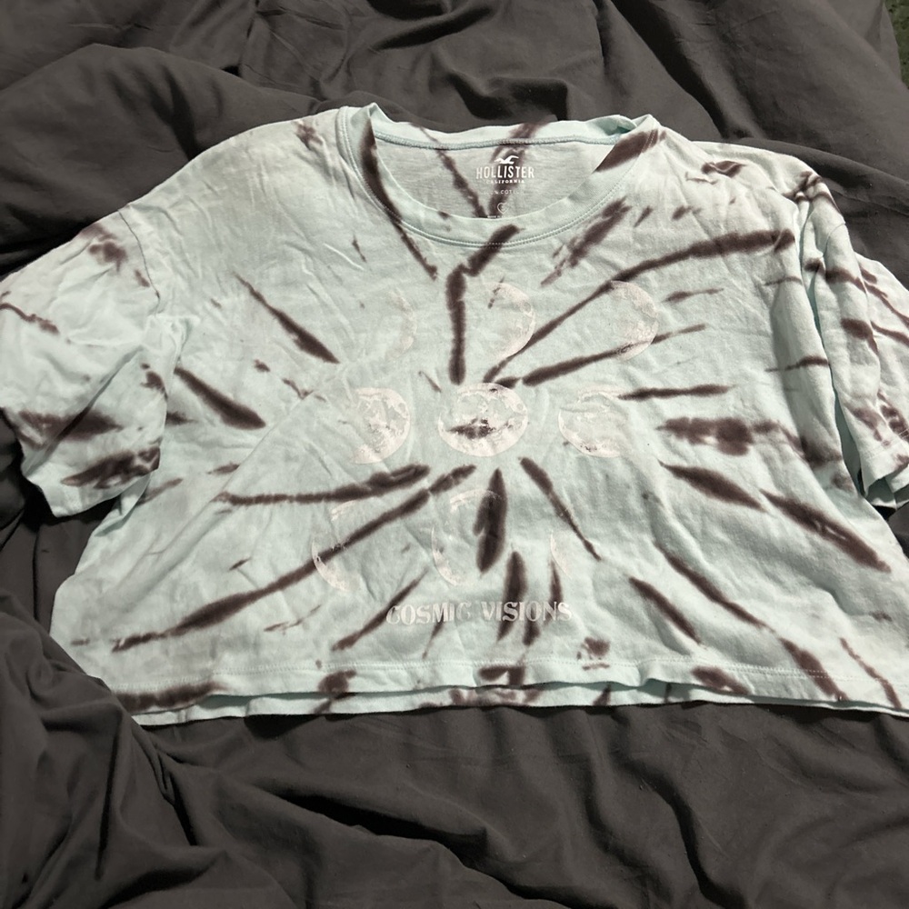 Hollister Tie-Dye Crop Top - Mint and Brown